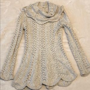 Cream and gold turtleneck sweater